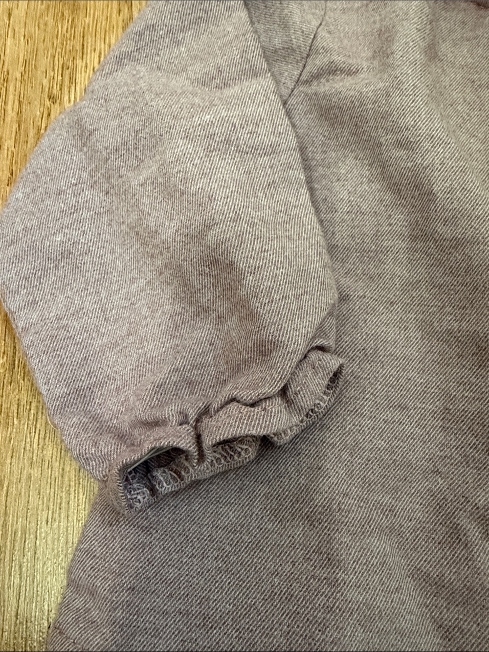 Girls' Lavender Ruffle Collar Button-Front Top - Picture 3 of 3